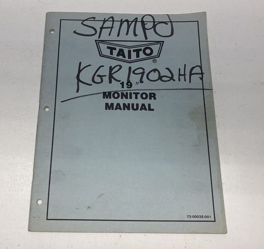 Taito Sampo and Wells Gardner 4900 Monitor Manual