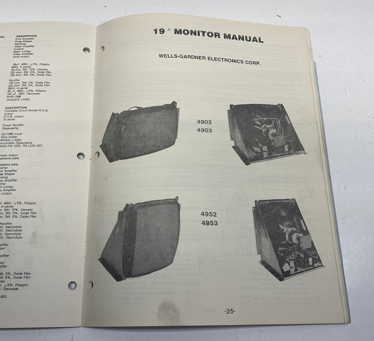 Taito Sampo and Wells Gardner 4900 Monitor Manual