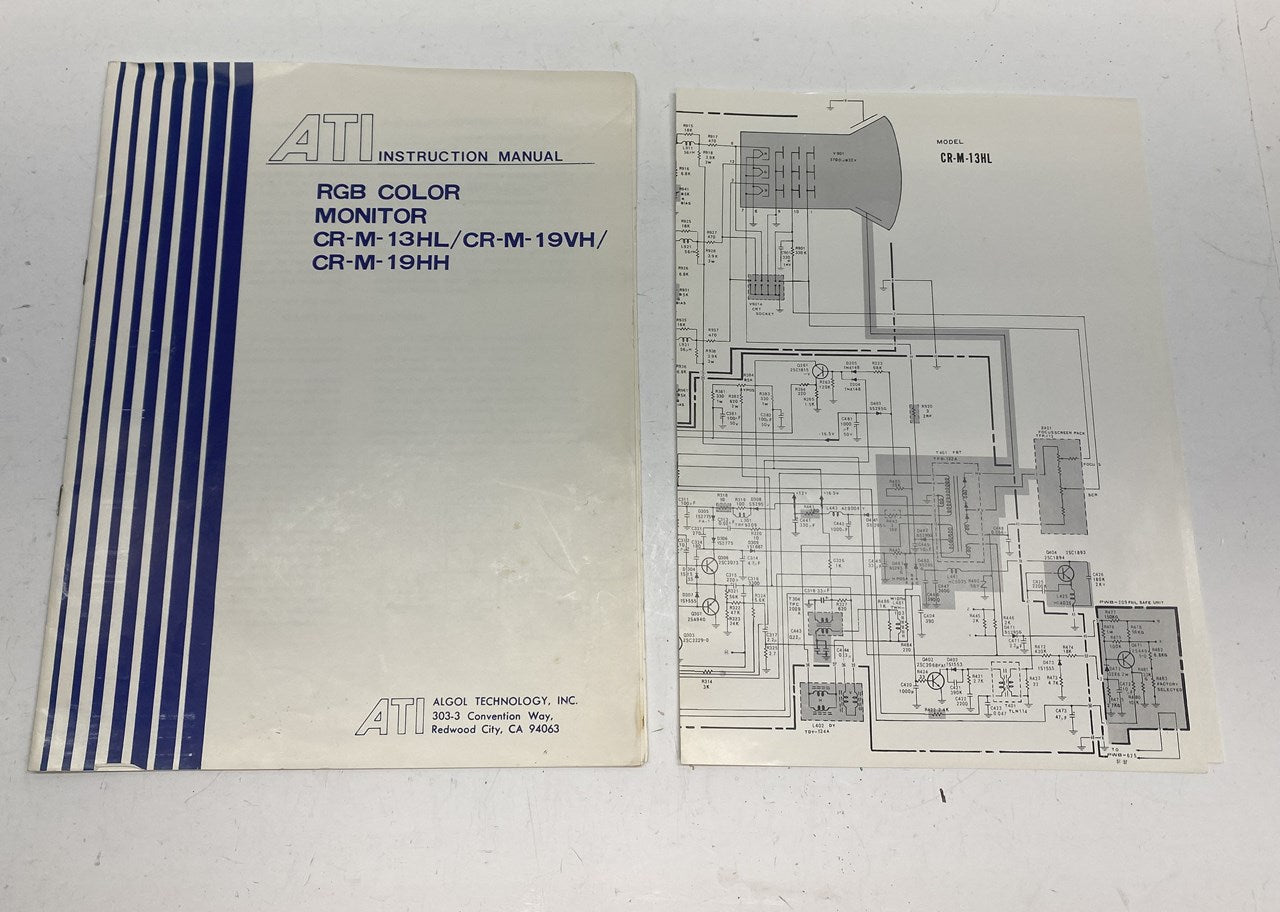 ATI CR-M-13HL / CR-M-19VH / CR-M-19HH Color Monitor Manual