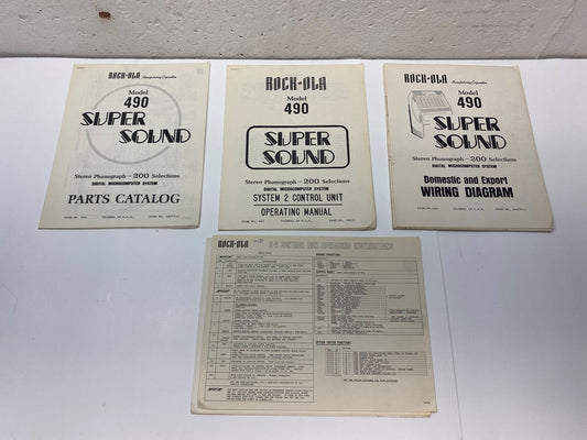 Rock-Ola 490 / Manual and Wiring Diagram Lot x 3