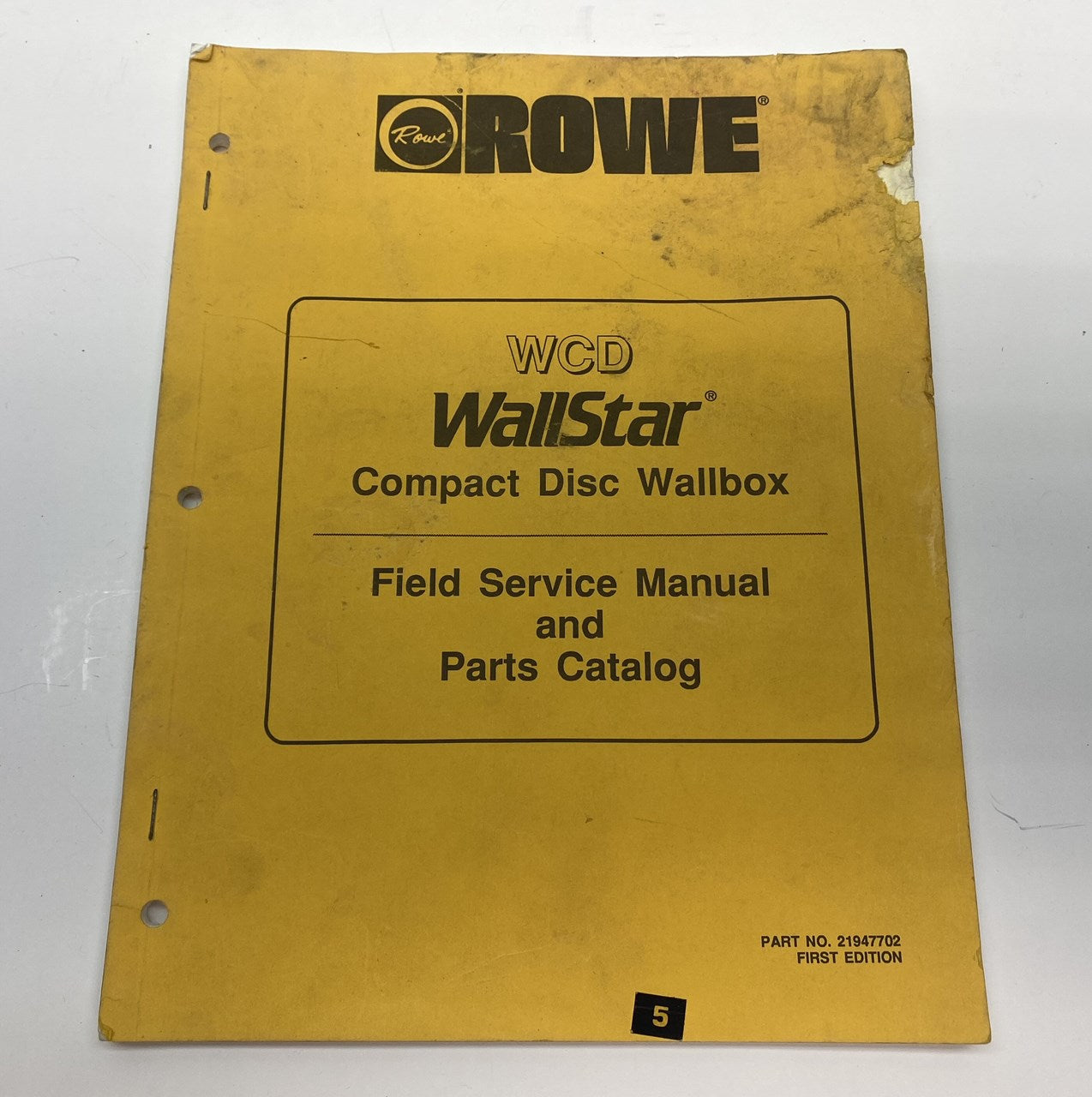 Rowe WCD WallStar CD Wallbox Manual and Parts Catalog