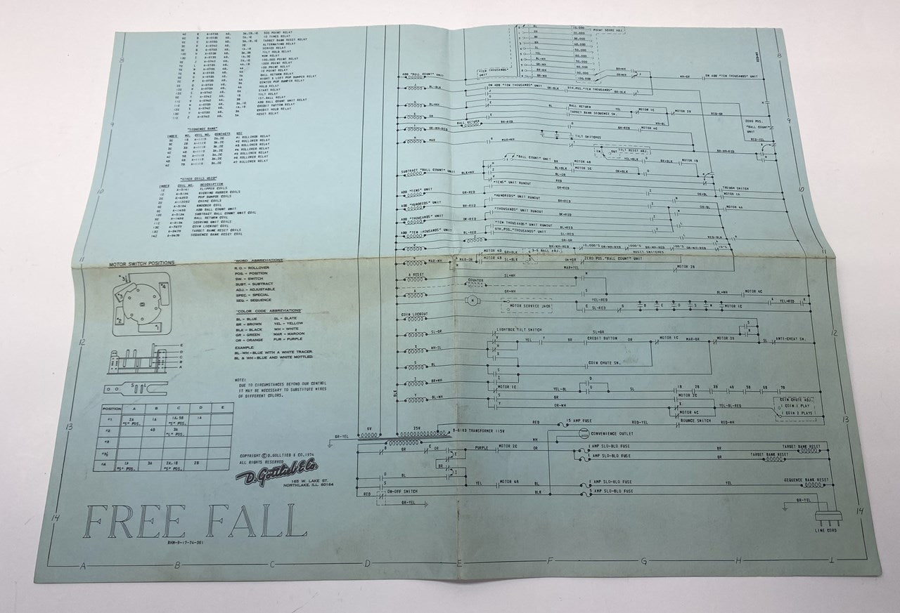 Free Fall (Gottlieb) Schematics