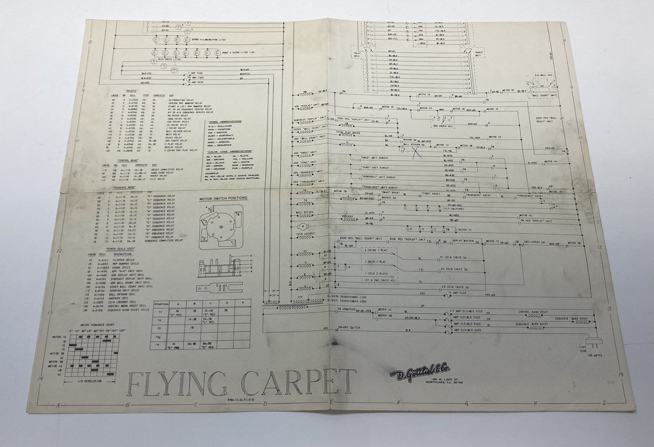 Flying Carpet (Gottlieb) Schematics