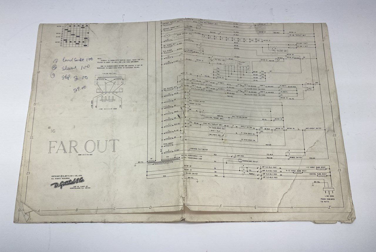 Far Out (Gottlieb) Schematics