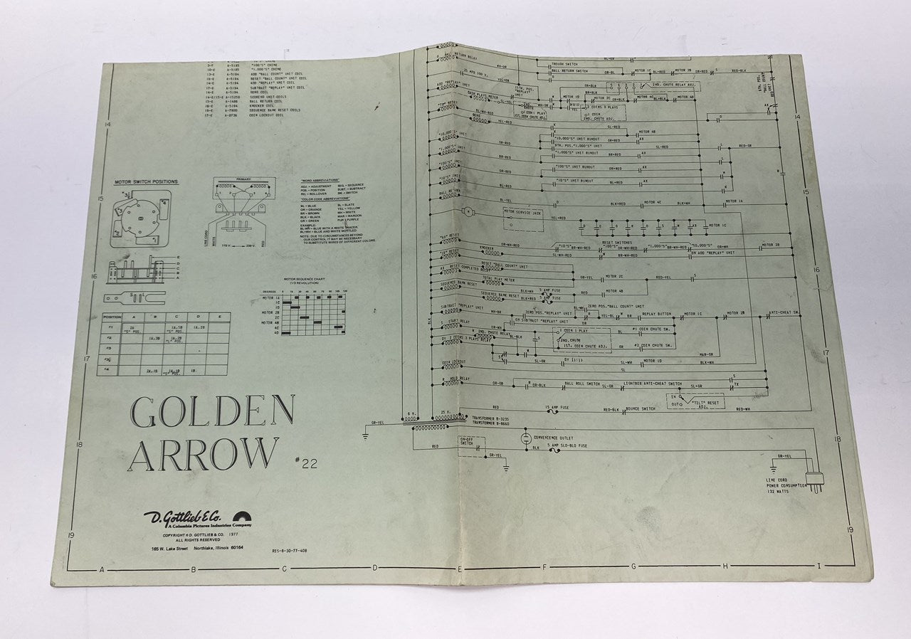 Golden Arrow (Gottlieb) Schematics