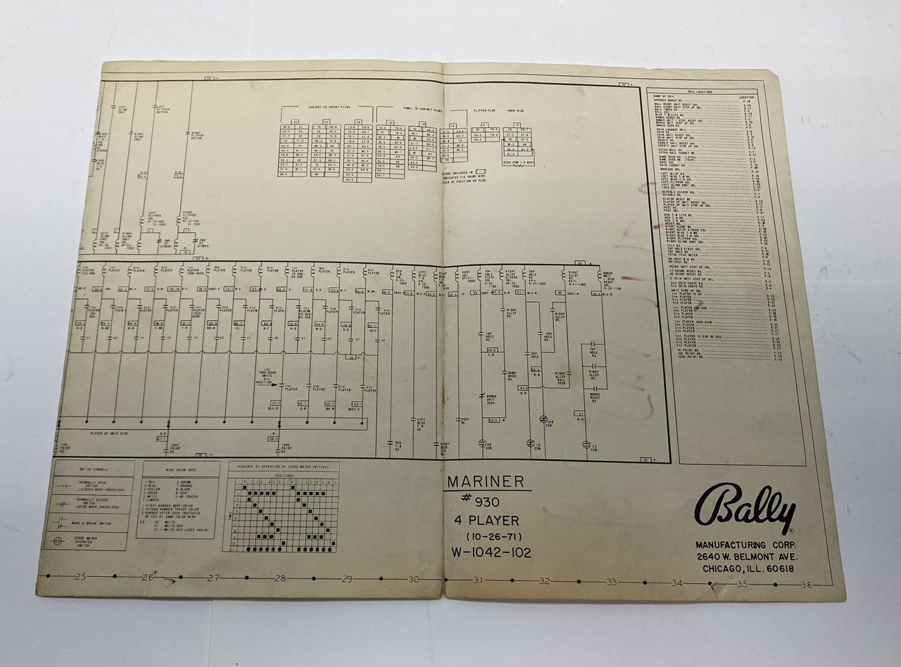 Mariner (Bally) Schematics