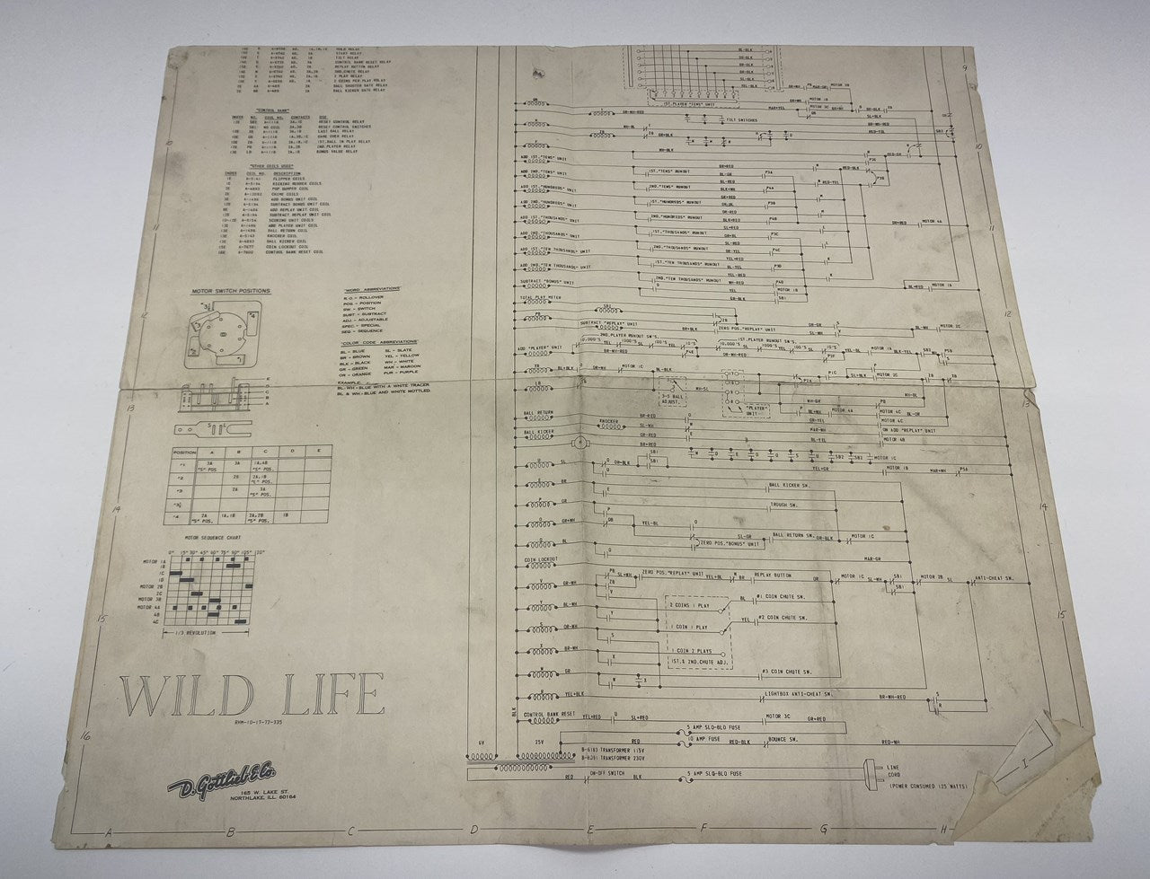 Wild Life (Gottlieb) Schematics