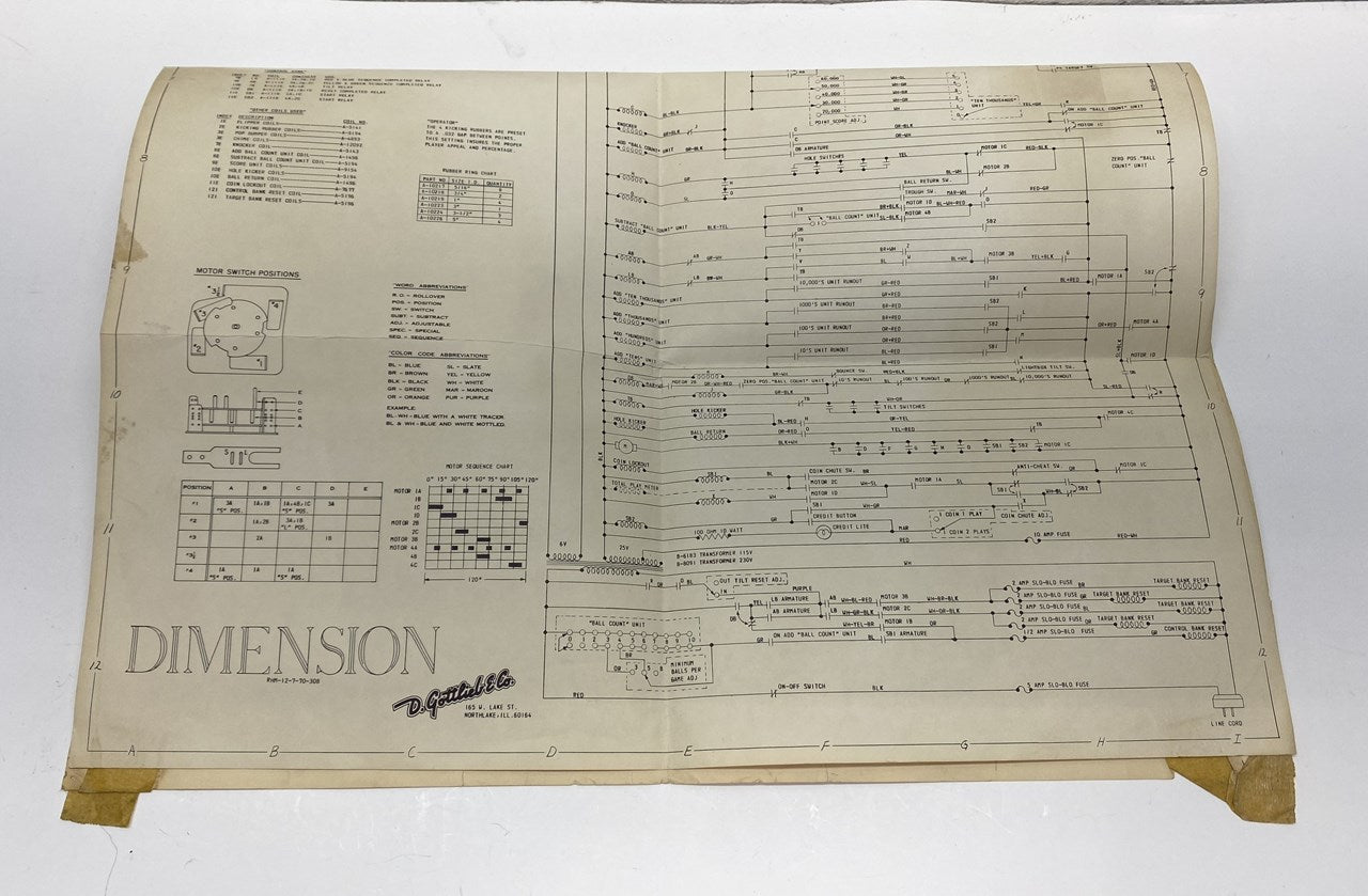 Dimension (Gottlieb) Schematics