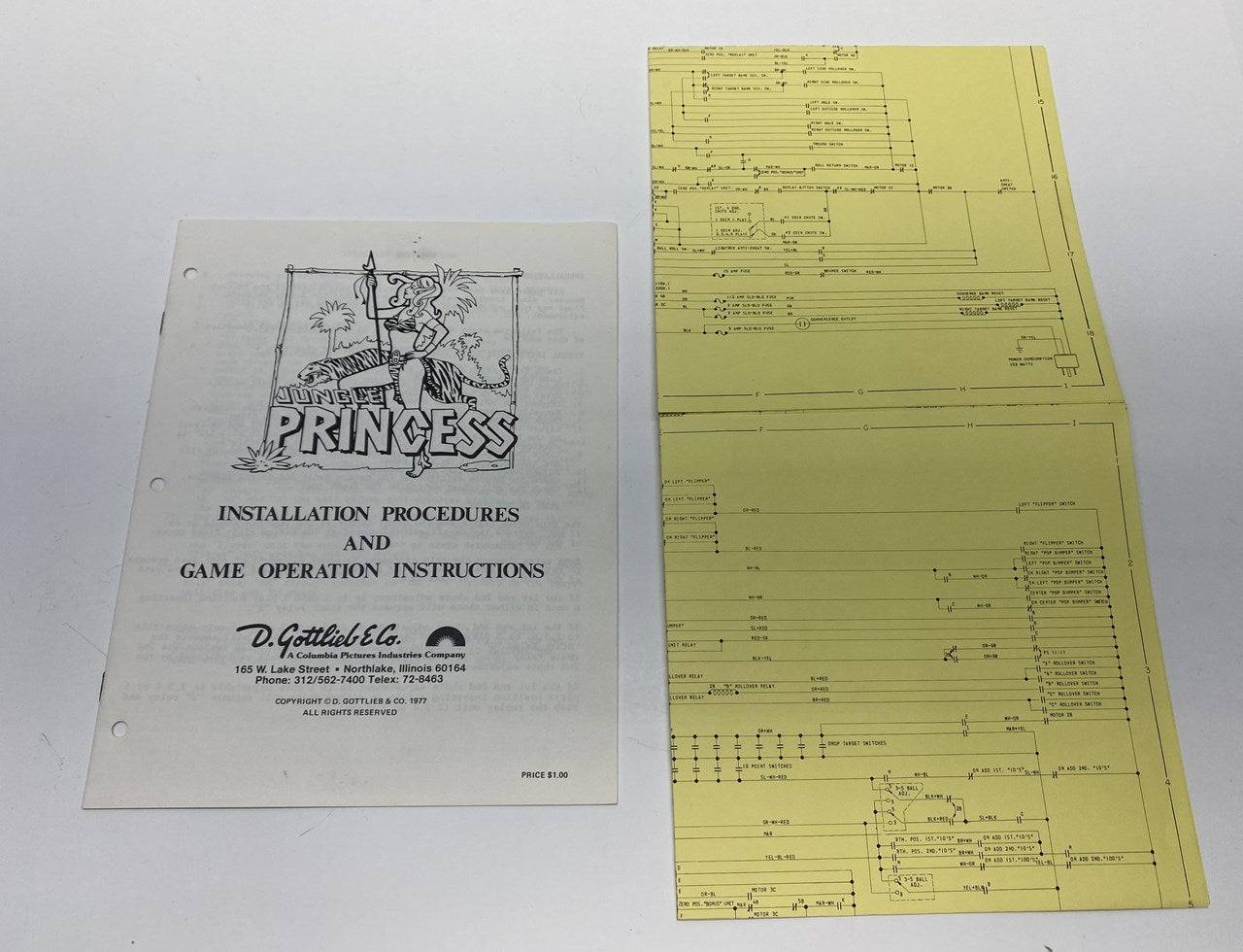 Jungle Princess Manual and Schematics (Gottlieb)