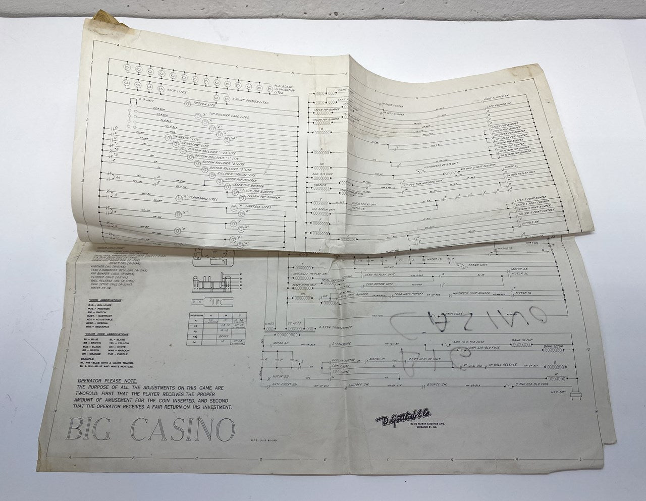 Big Casino (Gottlieb) Schematics