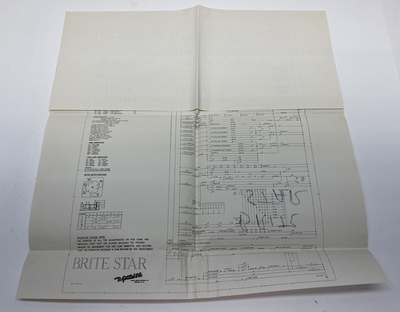 Brite Star (Gottlieb) Schematics