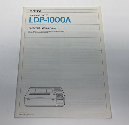 Sony LDP-1000A Laserdisc Player