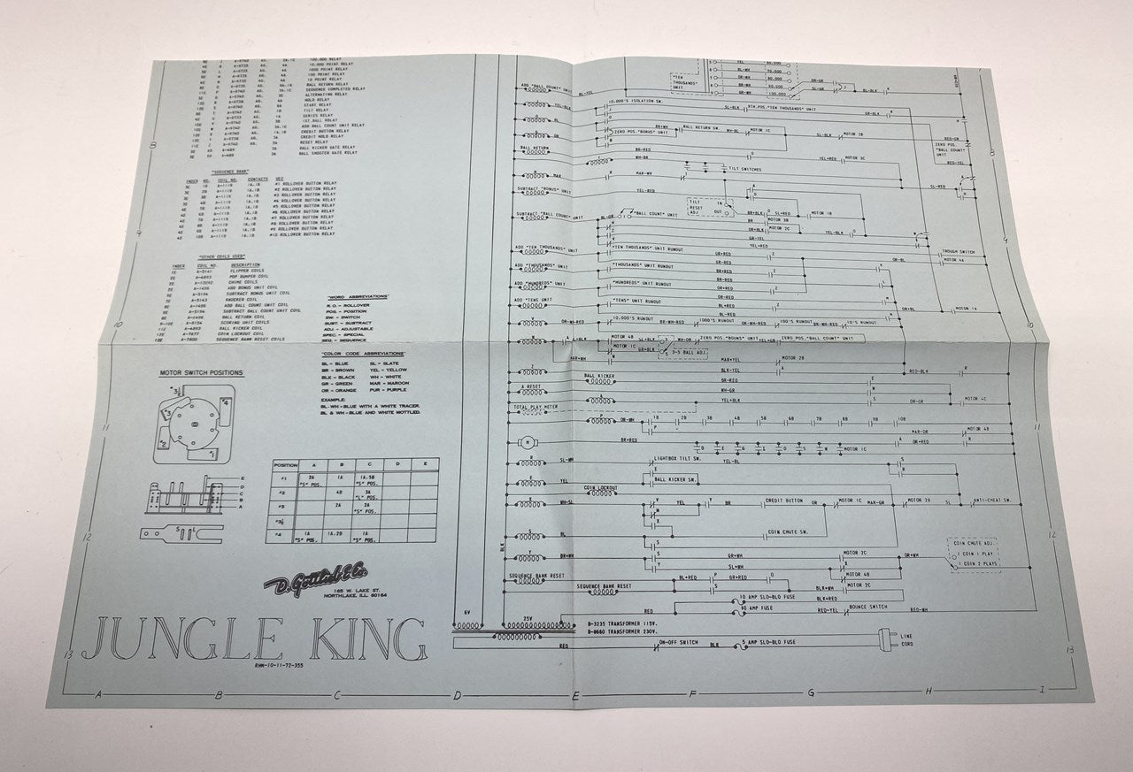 Jungle King (Gottlieb) Schematics