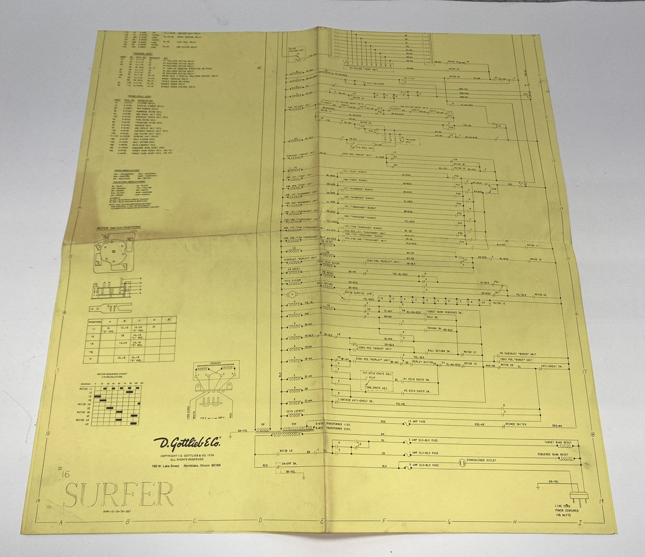 Surfer (Gottlieb) Schematics