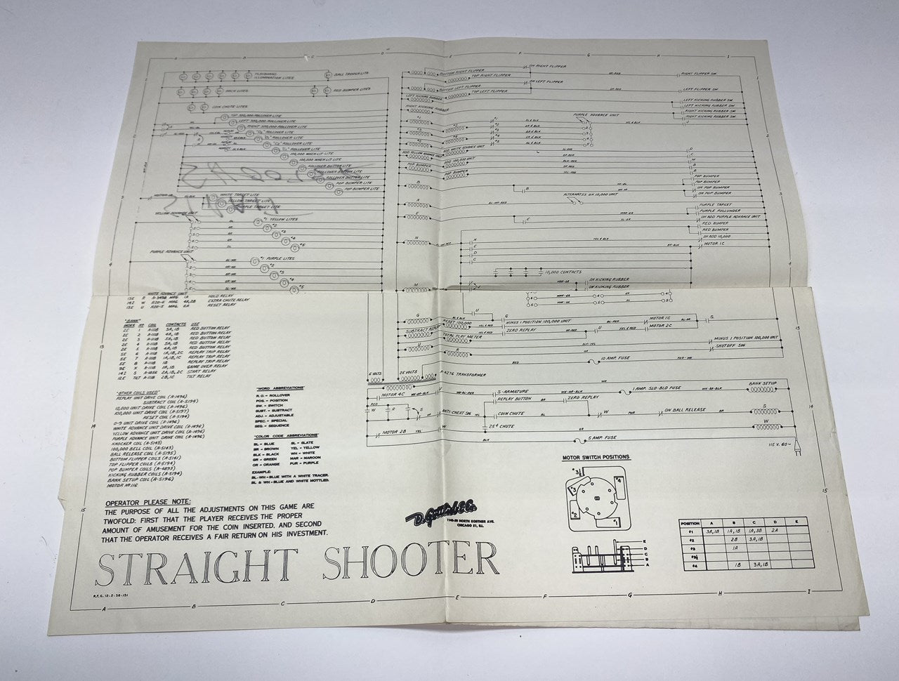 Straight Shooter (Gottlieb) Schematics