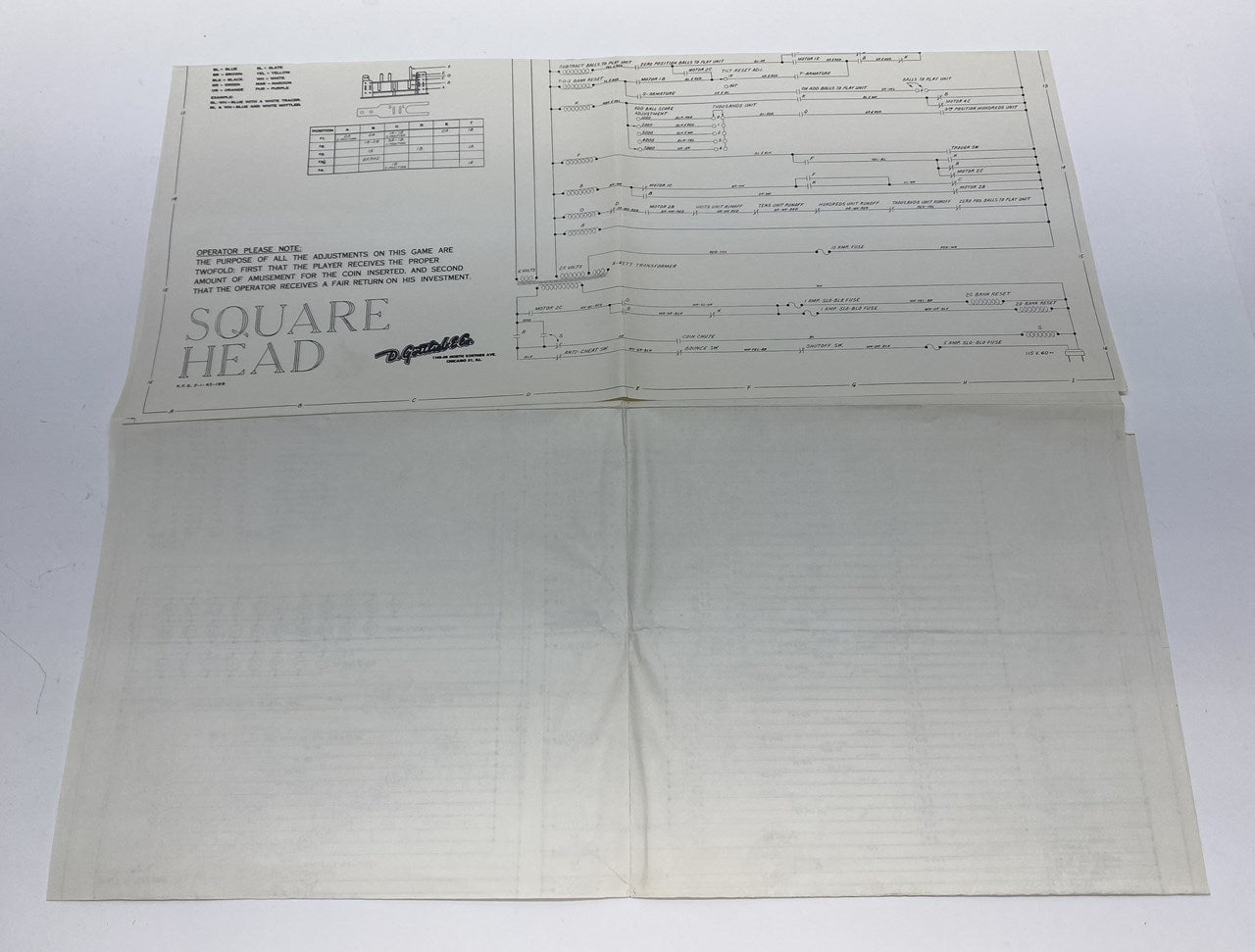 Square Head (Gottlieb) Schematics