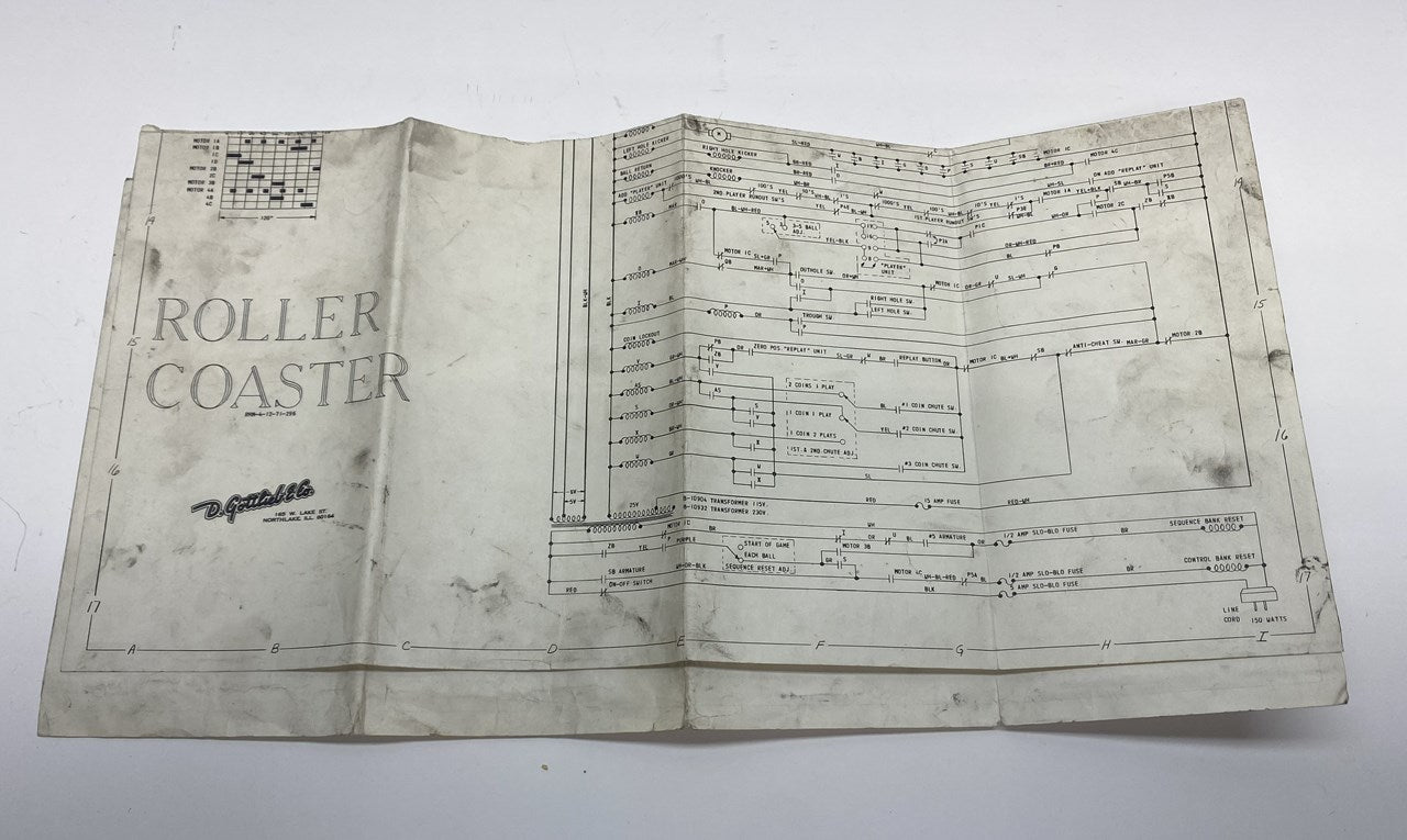 Roller Coaster (Gottlieb) Schematics