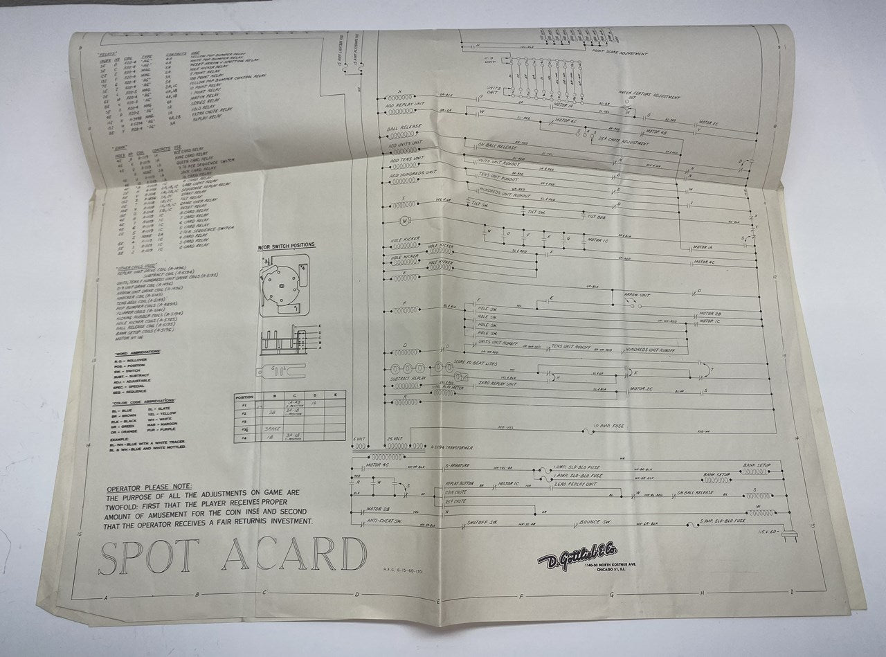 Spot-A-Card (Gottlieb) Schematics