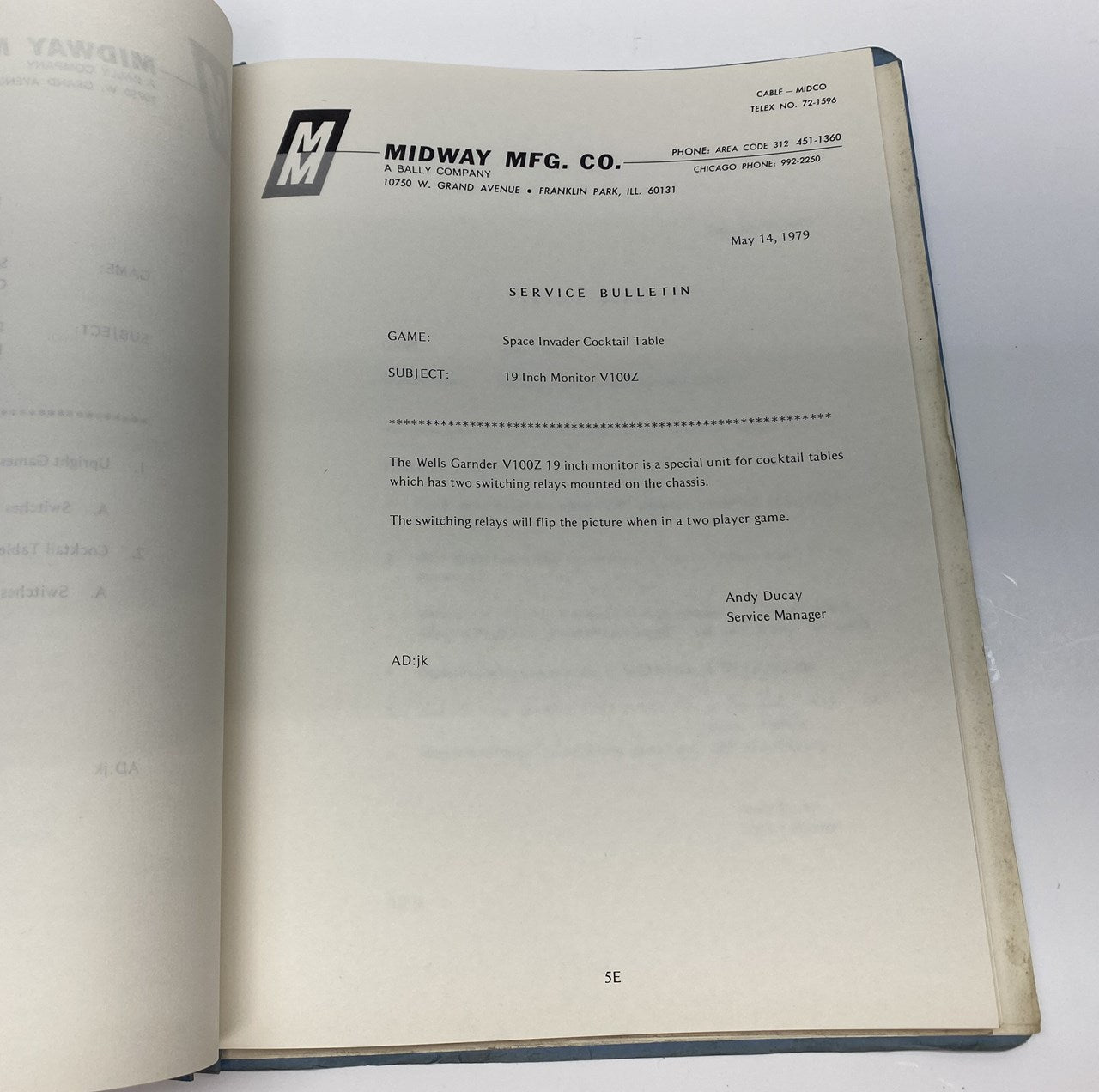 Midway Service Bulletin (1st Version)