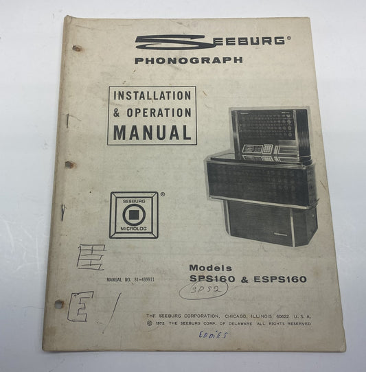 Seeburg SPS160 and ESPS160 Installation and Operation Manual