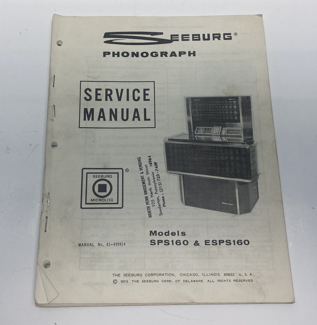 Seeburg SPS160 and ESPS160 Service Manual