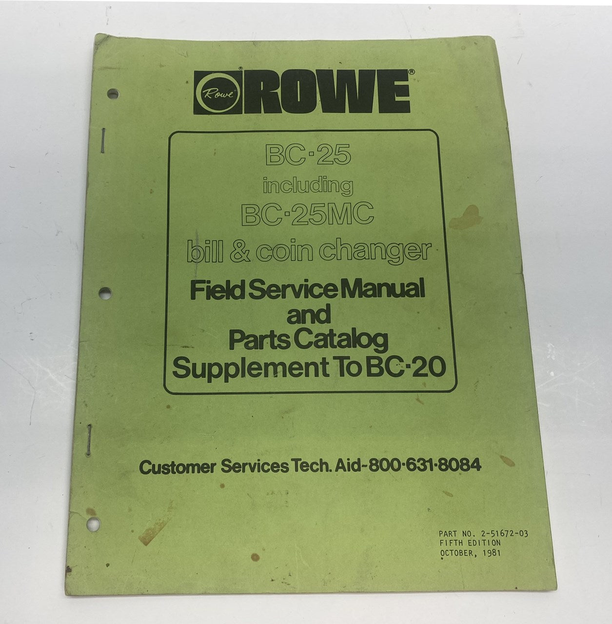 Rowe BC-25 / BC-25MC Bill and Coin Changer