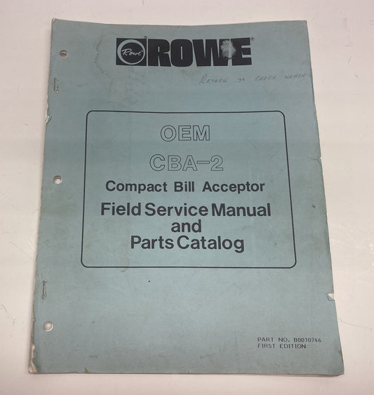 OEM CBA-2 Compact Bill Acceptor Manual