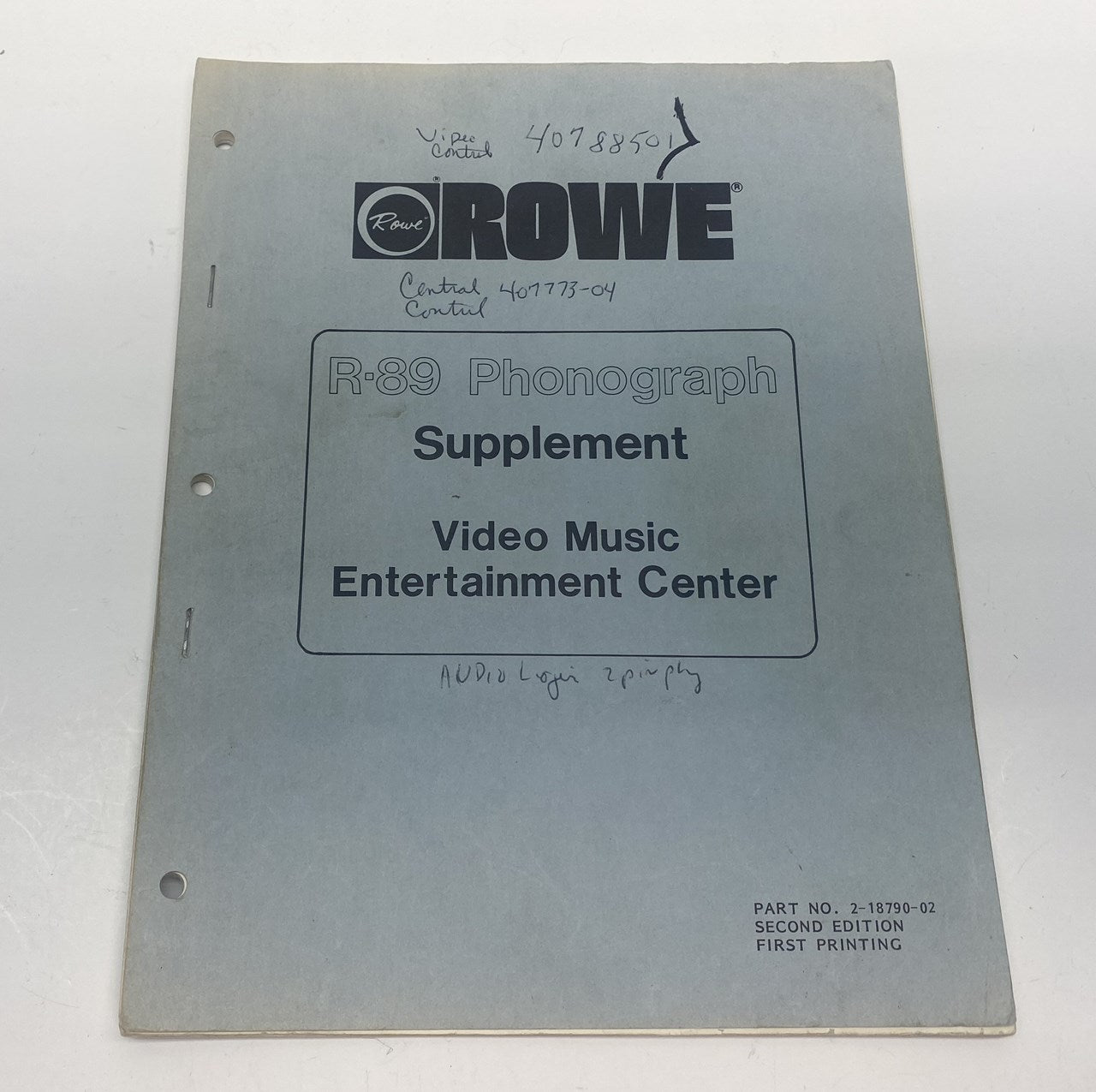 Rowe R-89 Supplement