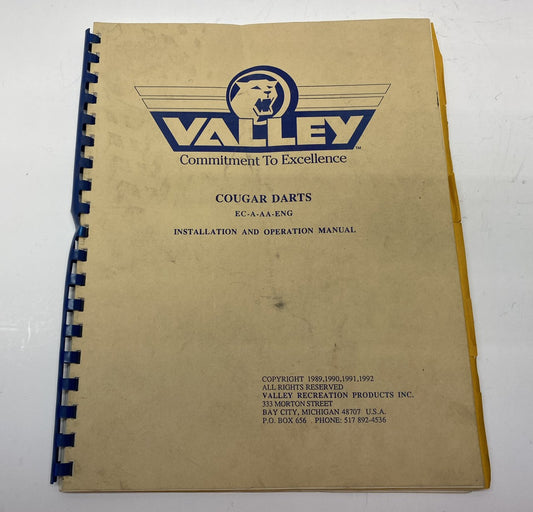 Valley Cougar Darts EC-A-AA-ENG Manual