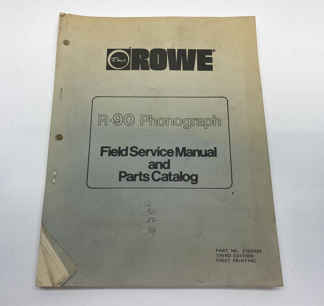 Rowe R-90 Field Service Manual and Parts Catalog