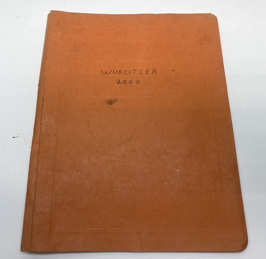 Wurlitzer 2000 Manual (Reprint)