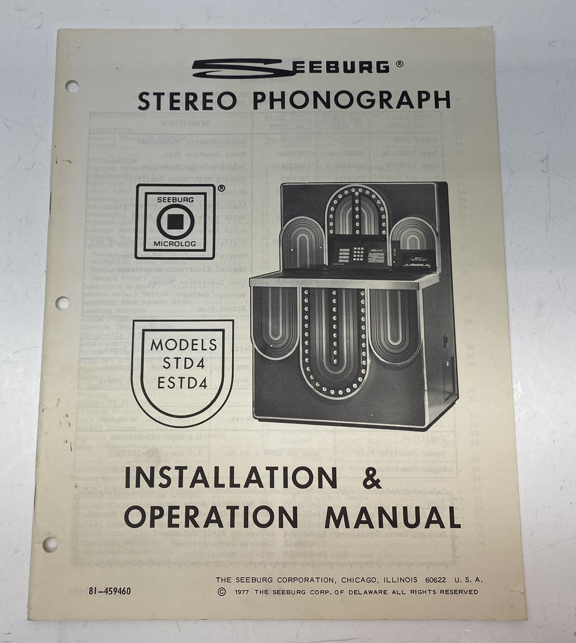 Seeburg STD4 and ESTD4 Installation and Operation Manual