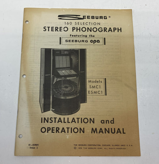 Seeburg SMC1 and ESMC1 Installation and Operation Manual