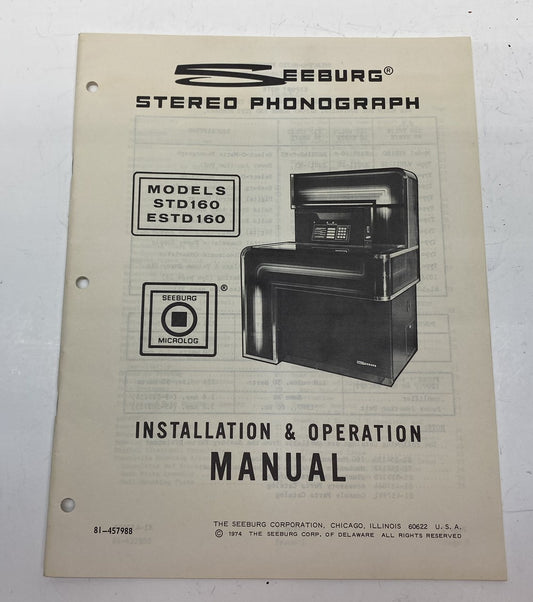 Seeburg STD160 and ESTD160 Installation and Operation Manual