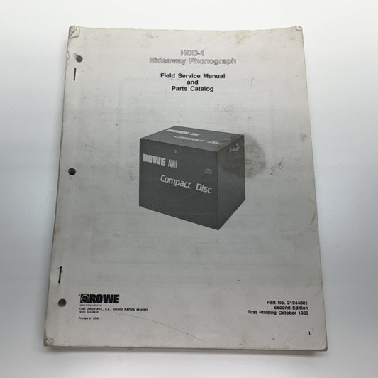 Rowe HCD-1 Hideaway Phonograph Manual (Missing Cover)