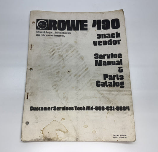 Rowe 490 Snack Vendor Service Manual and Parts Catalog