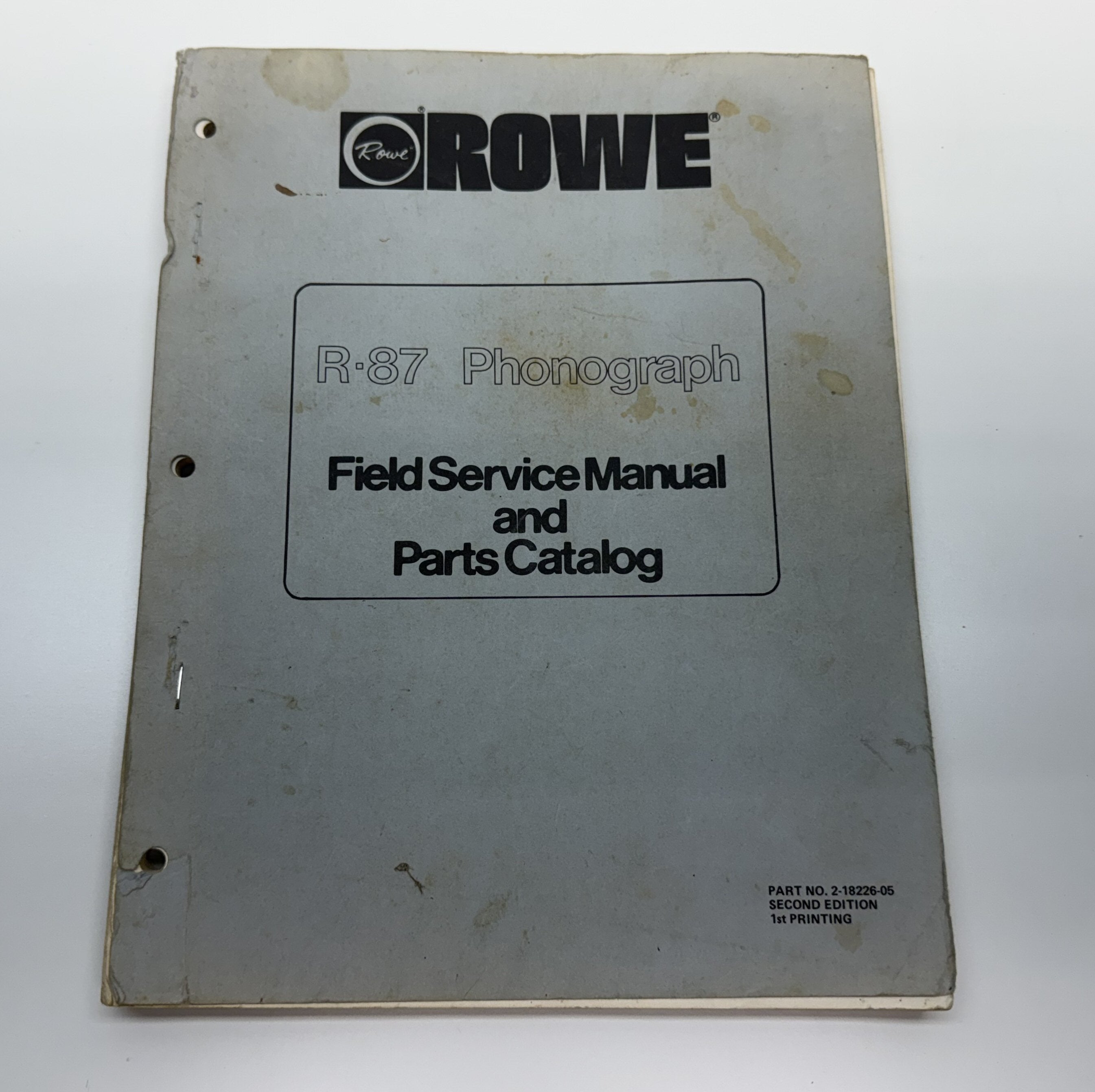 Rowe R-87 Field Service Manual and Parts Catalog – QuarterArcade.com