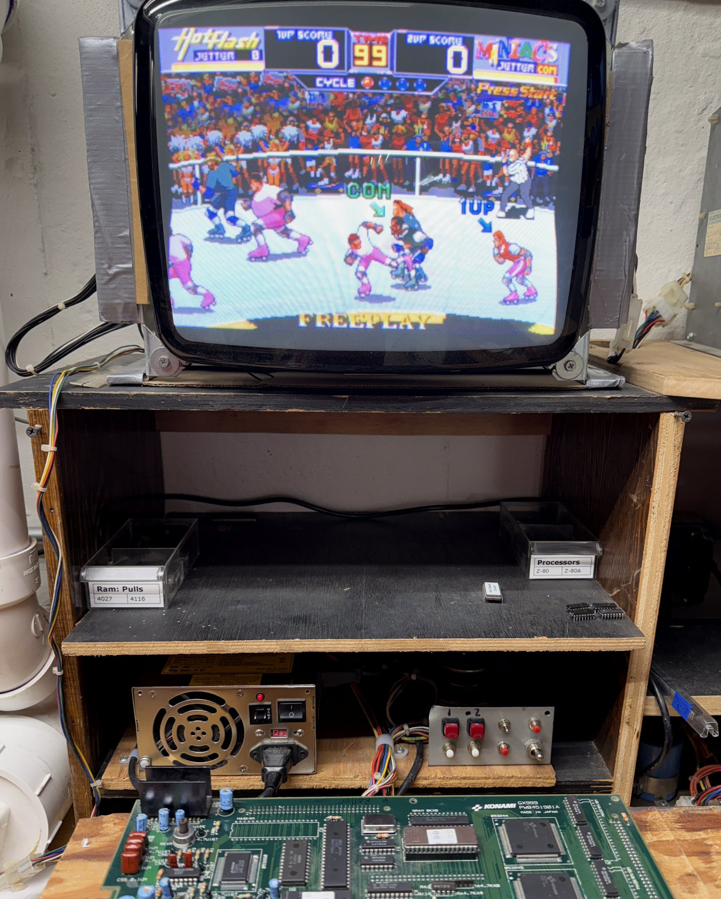 Rollergames Jamma Circuit Board, Working