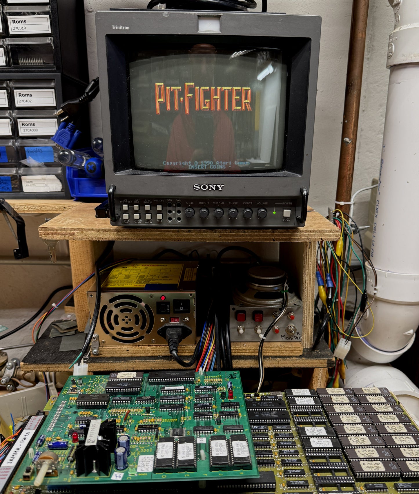 Pit Fighter Arcade Circuit Board, Working