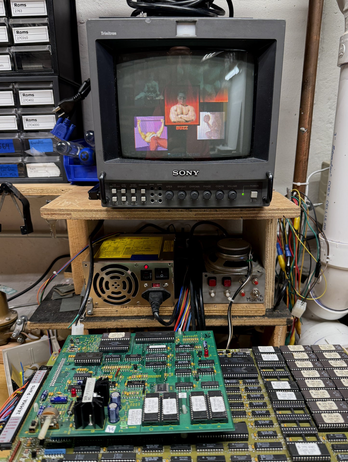 Pit Fighter Arcade Circuit Board, Working