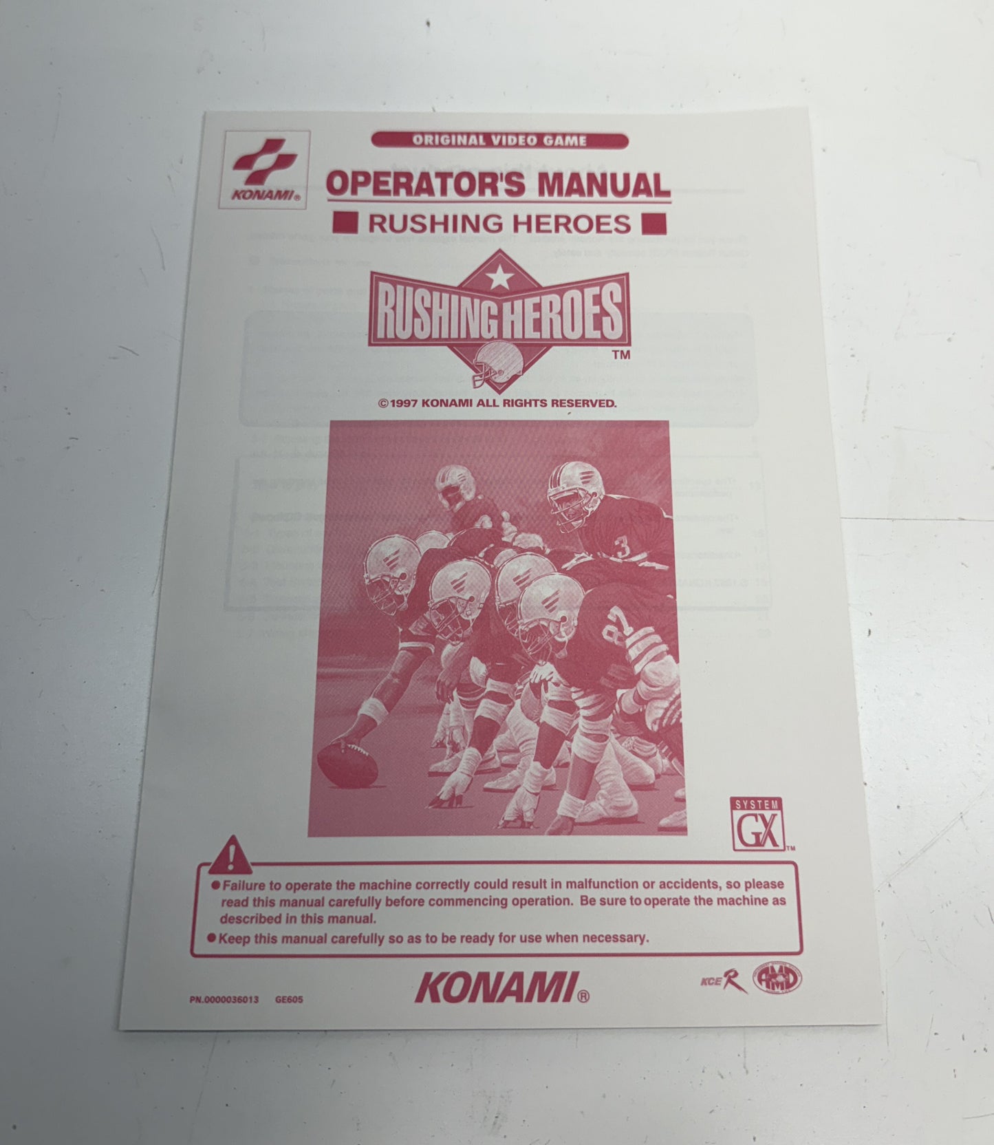 Rushing Heroes Operator's Manual
