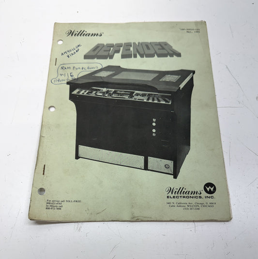 Defender Cocktail Schematic Manual