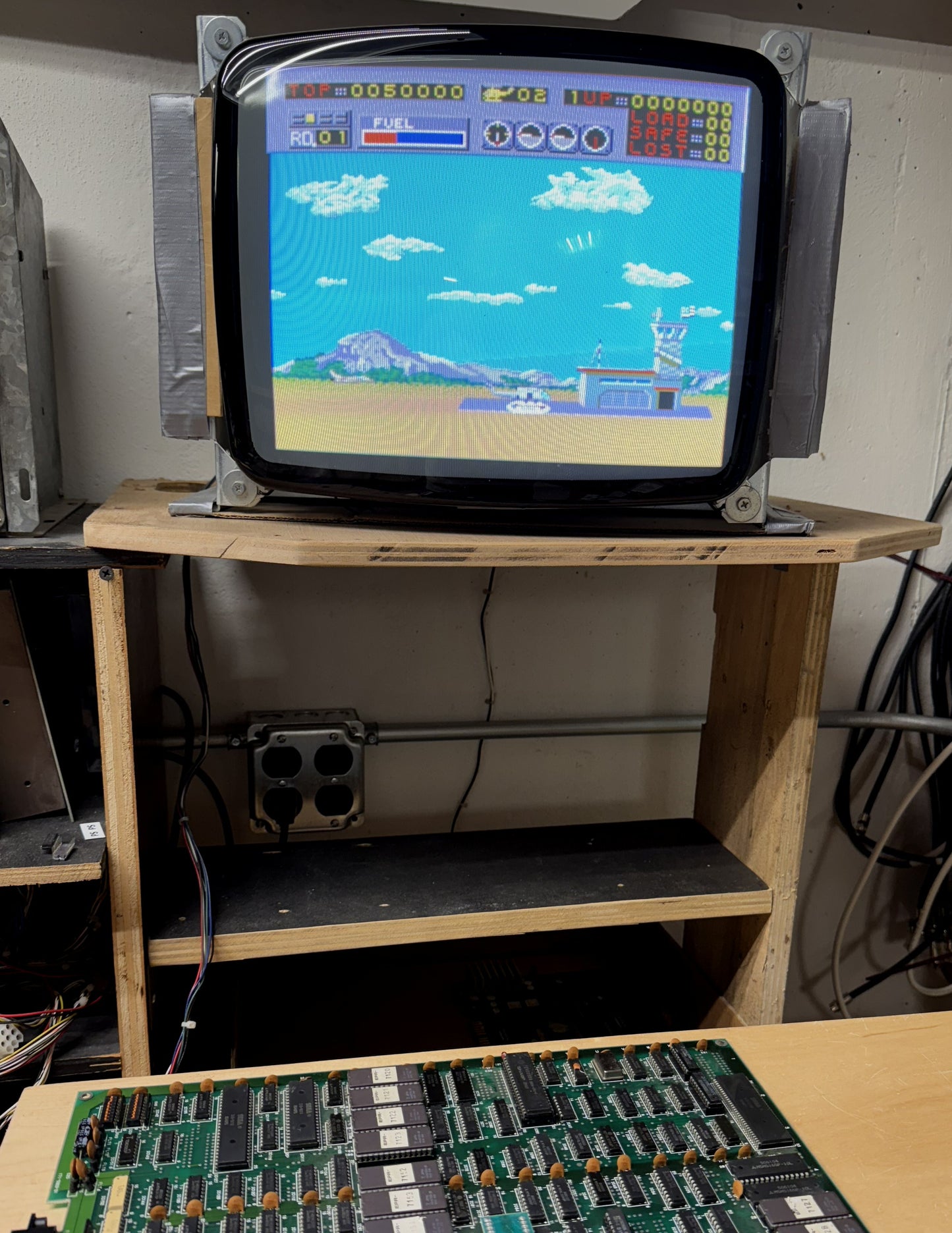 Choplifter Arcade Circuit Board, Works