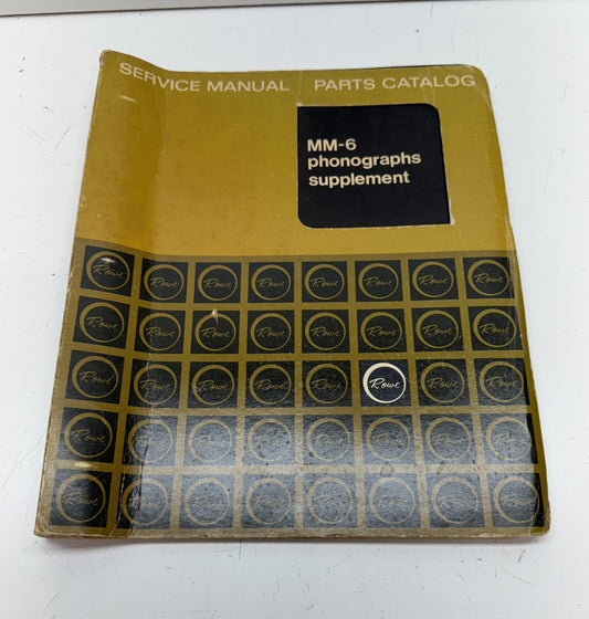 Rowe MM-6 Phonographs Supplement Manual