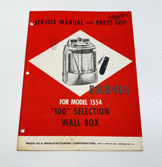 Rock-Ola 1554 Wall Box Service Manual and Parts List