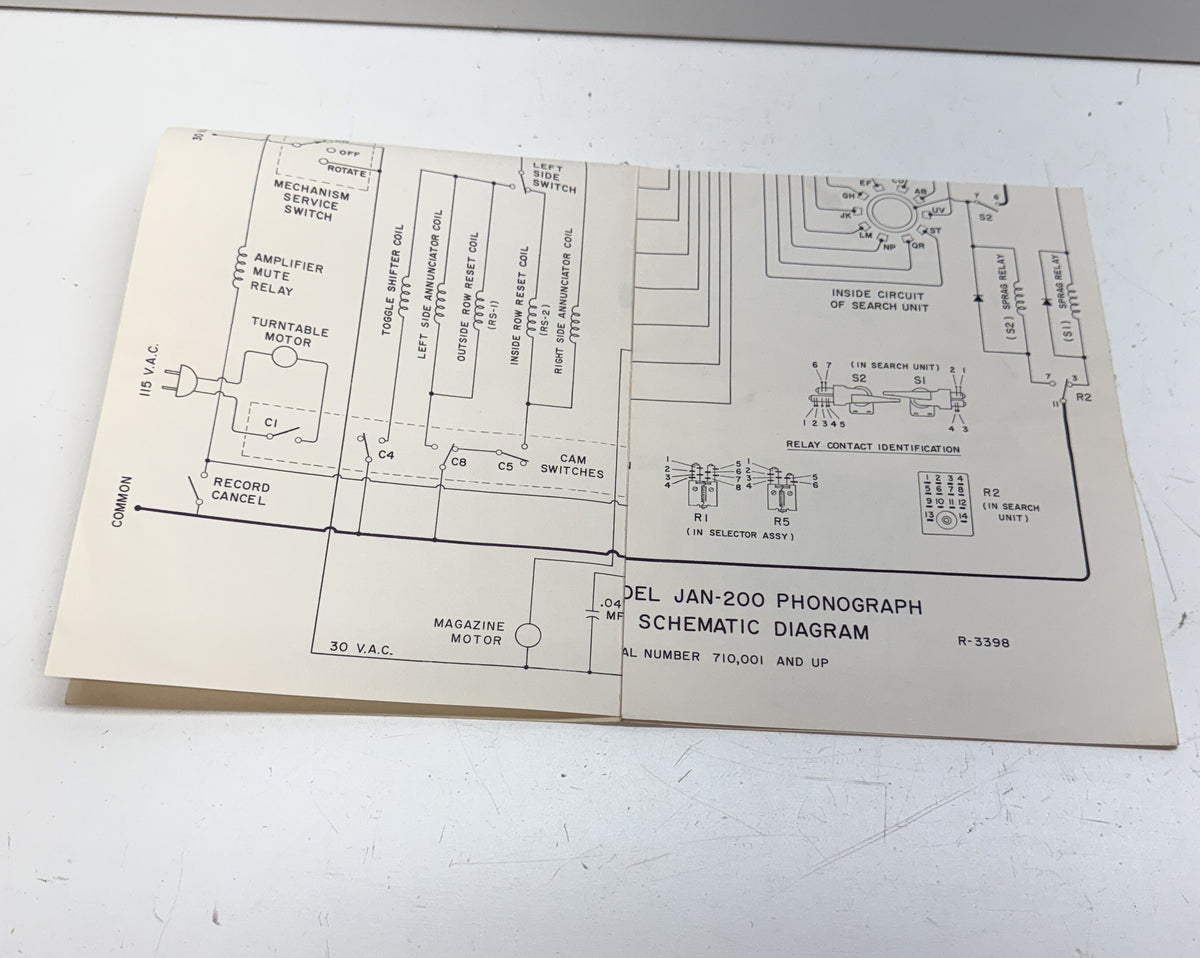 Rowe Jan-200 Diplomat Phonograph Wiring Diagram