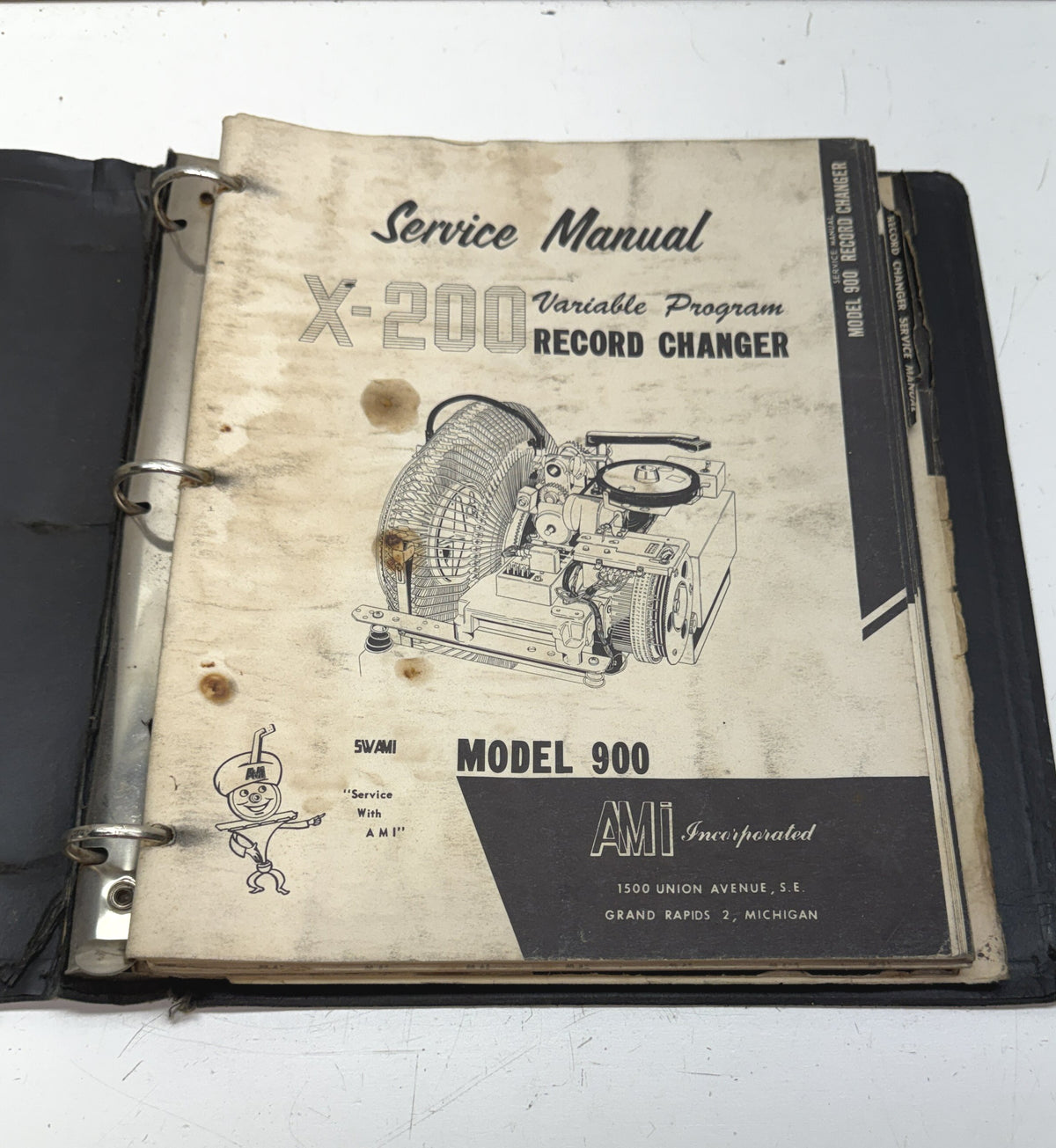 AMI Model 900 Series Jukebox Service Binder, 5 Manuals