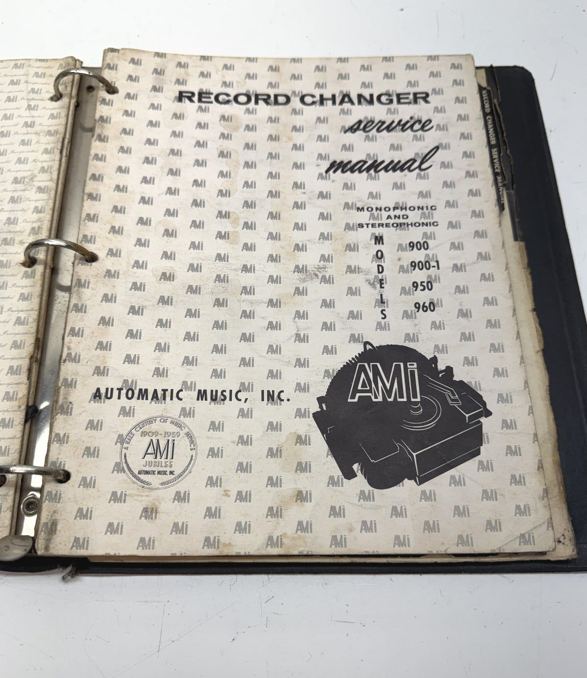 AMI Model 900 Series Jukebox Service Binder, 5 Manuals