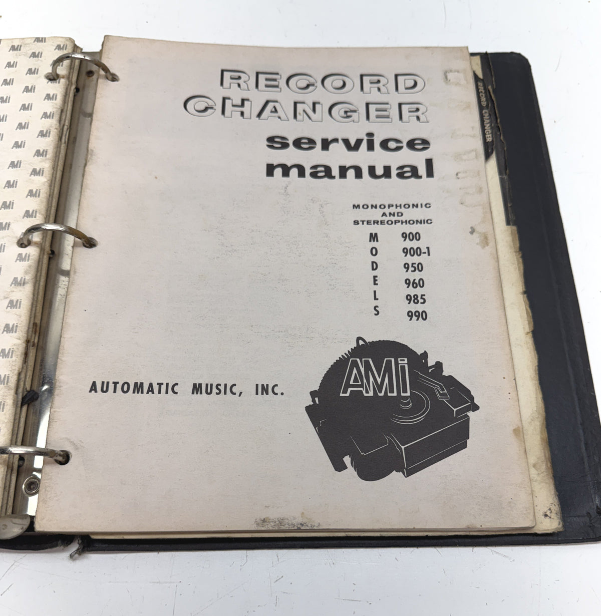 AMI Model 900 Series Jukebox Service Binder, 5 Manuals