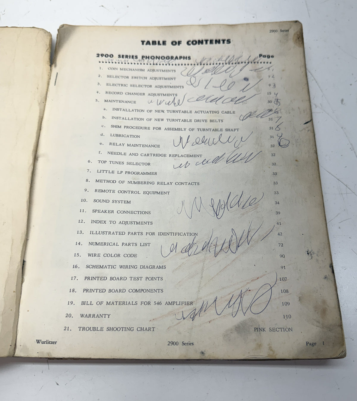 Wurlitzer 2900 Series Service Manual